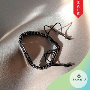 🍑Brand New Black Micro-Inlaid Zircon Hand-Woven Adjustable Bracelet A-084